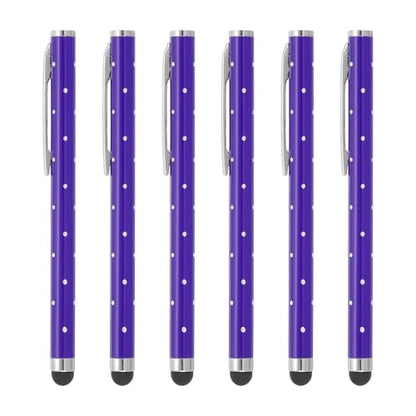 PATIKIL Stylus Pens for Touch Screens, 6 Pcs High Precision Universal Bling Stylus Crystal Metal Capacitive Pen for Touch Screen Devices Phone Tablets Laptop, Purple - color: Purple