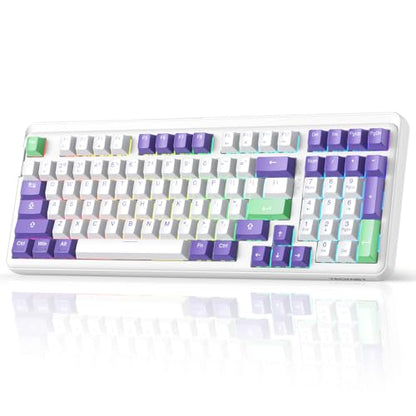 TECKNET Mechanical Keyboard,Tri-Mode Hot Swappable 96% Compact Keyboard | Tri-mode BT5.0/2.4G/USB-C,RGB backlit,pre-lubed switches,96% layout,works with PC,Laptop and Mac for gaming and office