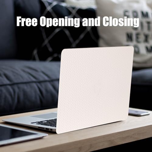 Woven Logo Cutout Case for MacBook Air 15 inch 2026 2025-2023 M5 M4 M3 M2 | Model A3448 A3241 A3114 A2941, Woven Fabric Mac Air 15 Case Braided Textured Leather Hard Shell Cover & Keyboard Skin, Beige - color: #Woven Beige