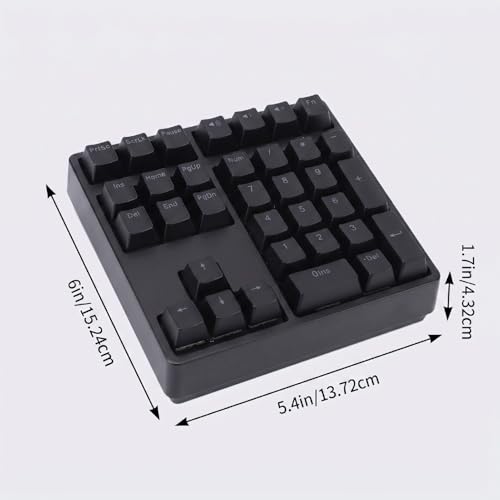Zunate Mechanical Number Pad 34 Keys USB Wired Numpad, RGB Backlit PBT Keycaps Red Switch Numeric Keypad with Shortcut Keys for Laptop Desktop PC Data Entry Work