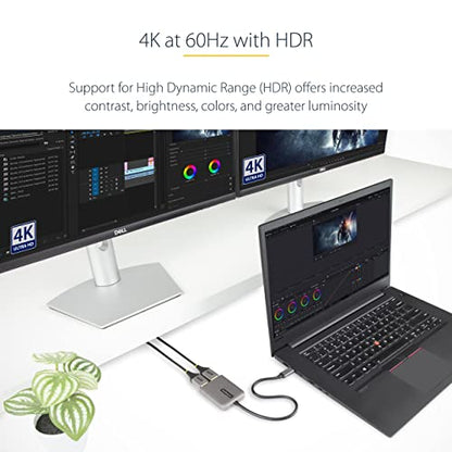 StarTech USB-C Multi-Monitor MST Hub, Dual 5K 60Hz DP, HDR, Windows Only | Laptop display extender, Dual 5K 60Hz, DSC, 2ch audio, HDCP 2.2, Extra-long built-in cable, Windows only - size: 2 x DP 1.4