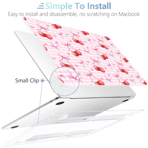 MEEgoodo Case for M5/M4/M3/M2 MacBook Air 13 inch Case 2026 2025 2024 2022, Fit Model A3449/A3240/A3113/A2681, Laptop Hard Shell Compatible with MacBook Air 13.6-inch, Cherry Bow Pattern - color: Cherry Bow Pattern