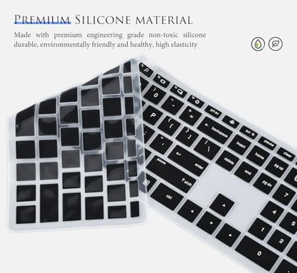 CASEDAO Keyboard Cover Skin for HP Pavilion 27" All in One Desktop xa0055ng/xa0050/xa0080/xa0014/0370Nd/0010Na/0076Hk, HP Pavilion Wireless Keyboard Combo 800, HP Pavilion 23.8 24 inch Desktop-Black