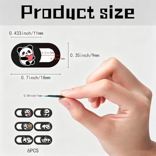 6 Pack Ultra Thin Sliding Laptop Webcam Cover Privacy Protector | Light privacy shield fits laptops, tablets and cell phones for daily anti-peep security protection