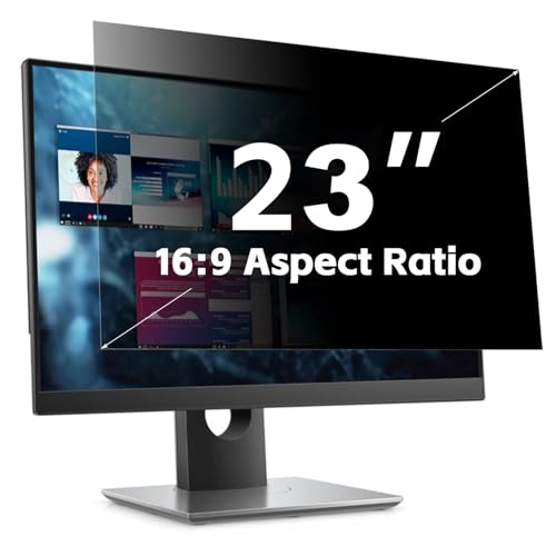 23-Inch Computer Privacy Screen Filter for 16:9 Widescreen Monitors–Anti-Spy,Anti-Glare,Anti-Scratch Screen Protector for Dell,Samsung,LG,HP,Acer,AOC & More-Easy Installation - color: [1 Pack], size: 23''Computer Privacy Screen(16:9)