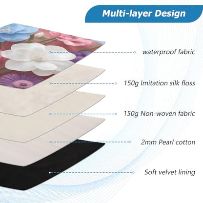 Flower Bouquet 15-16 Inch Quilted Laptop Sleeve Case Soft Notebook Protector Bag Computer Carrying Case - color: Flower Bouquet, size: Large