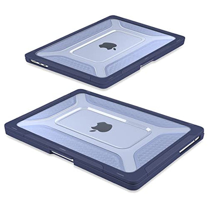 Batianda Extreme Heavy Duty Case for MacBook Air 13.6" 2026-2022, Navy Blue | Fits M5/M4/M3/M2 Chip Model, Anti-Slip Rubberized Stand Holds 25lbs, Honeycomb Rugged Matte Shell, Max Cooling & Stability - color: S-Navy Blue