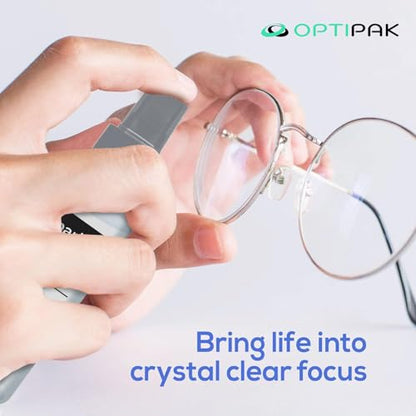 Sparkle Anti-Reflective Safe Lens Cleaner & Repair Kit – (2) 1oz Glasses Cleaner Spray, (2) Microfiber Cloth & Keychain Screwdriver for Eyeglasses, Sunglasses, Lenses & Screens (5 Piece Set) - size: 1 Fl Oz (Pack of 2), style: Silver – 2x1oz Lens Spray +