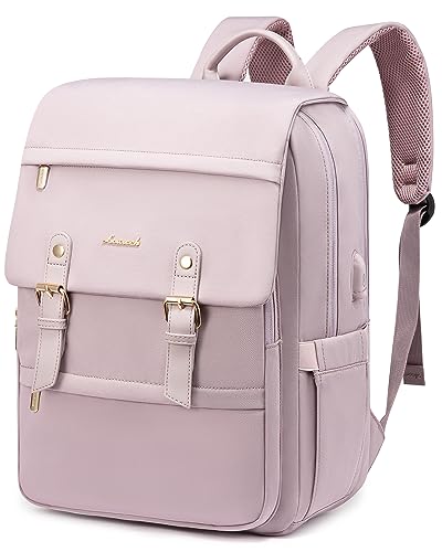 LOVEVOOK Laptop Backpack for Women, 15.6 Inch Vintage Travel Backpack Purse – Airline Approved Large Computer Bag, Lightweight for Nurse Teacher - color: Purple Gray, size: 15.6 Inch