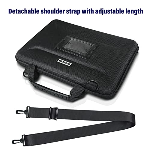 IBENZER EVA Stay-in Protective Case for 11" MacBook Air/Asus/Acer/Samsung/HP/Lenovo Chromebook Laptop, Hardshell Laptop Bag with ShoulderStrap & Handle for K-12 Students, Work, Black, EVA-LS-BK - size: 11 INCH