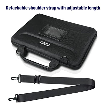 IBENZER EVA Stay-in Protective Case for 13"-15" MacBook Air/Asus/Acer/Samsung/HP/Lenovo Chromebook Laptop, Hardshell Laptop Bag & Shoulder Strap & Handle for K-12 Students, Work, EVA13-BK - size: 13 INCH
