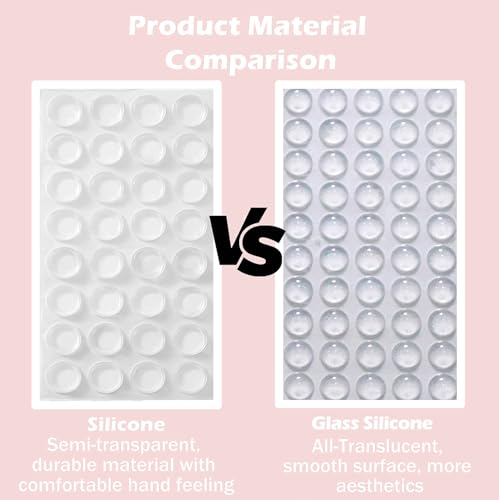 100 Pcs Glass Silicone Nail Art Typing Stickers, Clear Glass Long Nail Keyboard Cover, Reusable Adhesive Protective Nail Stickers for Laptop, PC, Desktop