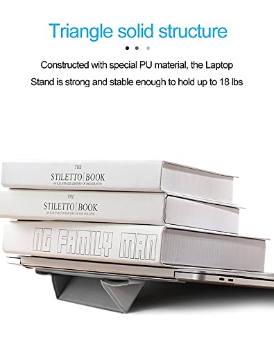 Mount Plus LS1 Flat Foldable Laptop Notebook Tablet Stand | Invisible Lightweight Laptop Stand | Anti-Slide and Portable Notebook Stand | Compatible with MacBook Air, Tablets and Laptops (Gray) - color: Gray