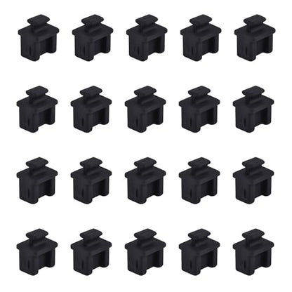 20 PCS SFP-B Port Anti-dust Plugs, Silicone Covers Caps Stoppers, Port Protector for Ethernet SFP Port, 0.55 x 0.47 x 0.67 (LxWxH) - size: SFP-B/Black/20 PCS