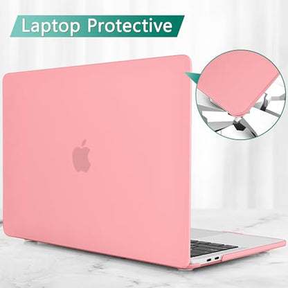 May Chen Compatible with MacBook Pro 13 inch Case 2022 2021 2020 Release Model A2338 M2 M1 A2251 A2289, Plastic Hard Shell Case Keyboard Cover for MacBook Pro 13 Touch Bar Fits Touch ID, Matte Pink - color: Pink