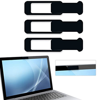Webcam Cover, 3 Pieces, Laptop Camera Cover, Privacy Shielding Capacity is Twice as Big as The Traditional, Suitable for Computer Mobile Phones, laptops, Tablets and so on (Black) - color: black