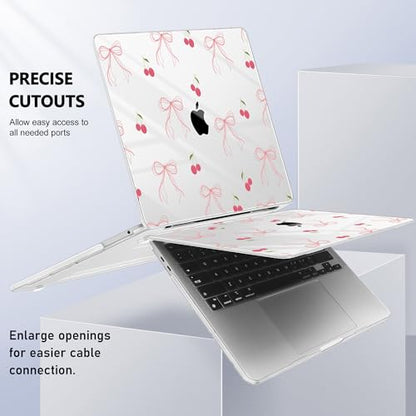 May Chen for MacBook Pro 13 inch Case 2022 2021 2020 Release A2338 M2 M1 A2289 A2251, Plastic Crystal Hard Shell Case Cover for MacBook Pro 13 inch Touch Bar Fits Touch ID, Bow - color: Bow