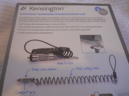 Kensington K64560US ComboSaver Portable Notebook Computer Lock