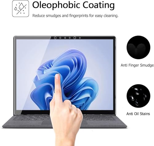 Megoo ArmorShield Tempered Glass Screen Protector for Surface Laptop 6 15" | Scratch Resistant, Ultra Clear, Smooth Touch, Fingerprint Resistant; Also Fits Surface Laptop 5/4/3, 2-Pack - size: Laptop 3–6 15"