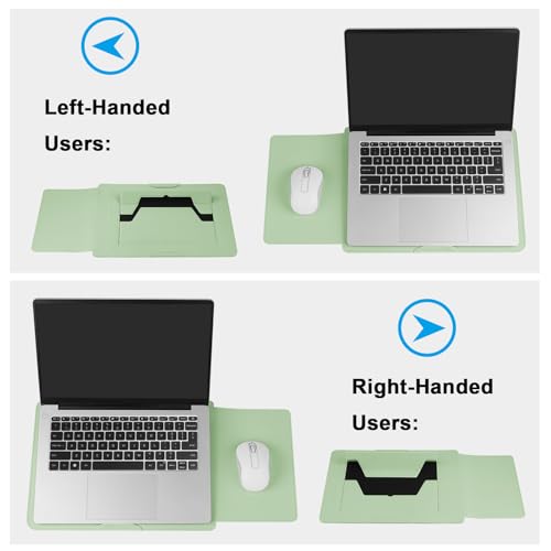 HoYiXi 13.3'' /13.6'' Laptop Sleeve Case PU Leather with Stand Compatible with MacBook Pro 14/MacBook Air 13(M1 M2)/ASUS Vivobook 14/Dell XPS 13/ASUS Matebook,13-14'' Laptop Bag,Green - color: Green, size: 13.3'' / 13-14 Inch Laptop