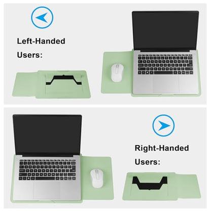 HoYiXi 15.6" Laptop Sleeve Case PU Leather with Stand Compatible with MacBook Pro 16/15.4'' MacBook Pro 15, Mac Air 15/ Dell, Matebook,Asus,15-16'' Laptop Bag,(Patent Pending),Green - color: Green, size: 15.6'' /15-16 Inch Laptop