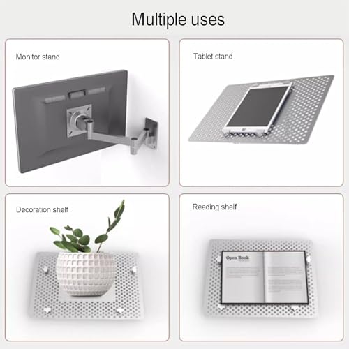 Laptop Wall Mount, Adjustable Laptop Arm with Mouse Tray, Vented Cooling Platform, Full Motion Articulating Notebook Tray, Weight Capacity 8KG, for Office, Workstation