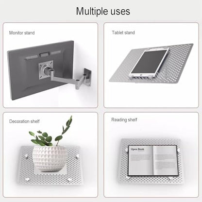Laptop Wall Mount, Adjustable Laptop Arm with Mouse Tray, Vented Cooling Platform, Full Motion Articulating Notebook Tray, Weight Capacity 8KG, for Office, Workstation