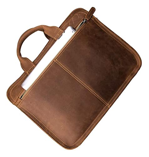 Laptop Briefcase Large Capacity, Dual Compartment Expandable 15.6" Portfolio for Business - color: Brown