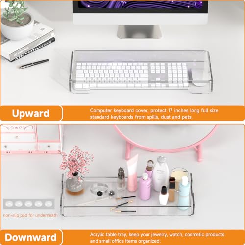 BEEGO Mechanical Computer Keyboard Cover - Clear Acrylic Keyboard Cover Keyboard Dust Cover Mechanical Keyboard Cover Full Size Keyboard Protector - color: Clear, size: 1 PCS