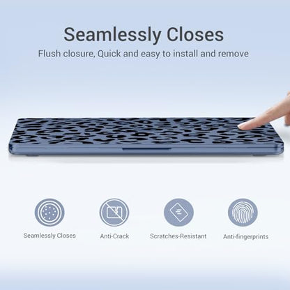 MOSISO Leopard Grain Hard Case Compatible with MacBook Neo 13 inch 2026 Release Model A3404, 3 in 1 Crack-Resistant Protective Hard Shell Case&Keyboard Cover&Screen Protector, Indigo - color: Indigo