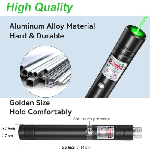 Green Laser Pointer High Power Rechargeable Lazer Pointer High Power Laser | Lazer Pointer High Power Laser Pointer Green Powerful Laser Pointer for Presentations, Outdoor, Geese Deterrent Lazer Green