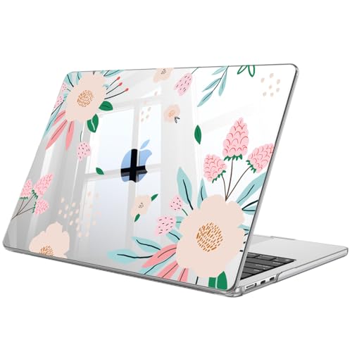 Fintie Case for MacBook Air 13 inch A3449/A3240/A3113/A2681 2022-2026 | M2/M3/M4/M5, Snap On Hard Shell, Full Port Access, Easy On/Off, Lightweight, Camellia - color: Pink Leopard