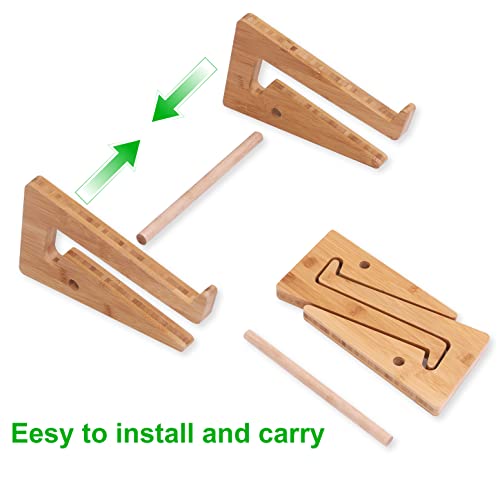 Wooden Vertical Laptop Stand for Desk, Bamboo Laptop Holder Compatible with MacBook Air Pro/Dell XPS/Surface Pro/HP/Pixelbook/Lenovo, More 13-15.6 Inch Laptops
