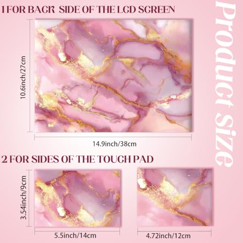 SUPERDANT Laptop Skin Sticker Pink Gold Marble Laptop Decals Personalized Universal Notebook Computer Wrap Vinyl Skin Stickers Cover Art Decal Removable 12-15.6 Inch Waterproof Scratch-Resistant Gift - style: Pink Gold Marble Pattern