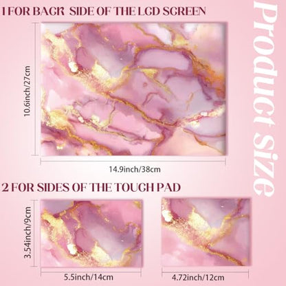 SUPERDANT Laptop Skin Sticker Pink Gold Marble Laptop Decals Personalized Universal Notebook Computer Wrap Vinyl Skin Stickers Cover Art Decal Removable 12-15.6 Inch Waterproof Scratch-Resistant Gift - style: Pink Gold Marble Pattern