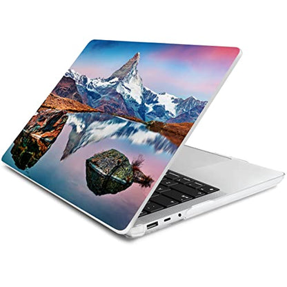 Batianda Case for 12.4" Microsoft Surface Laptop Go 3 2023 Release/Surface Laptop Go 2 (2022), Designed Clear Protective Plastic Hardshell & Keyboard Cover & Screen Protector, Mountain Lake - color: Mountain lake