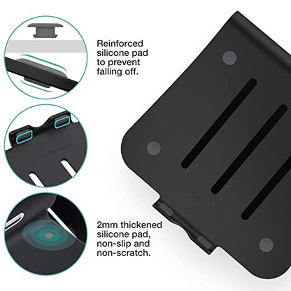 Laptop Stand, Aluminum Notebook Holder Riser Heat-Vent for MacBook Air/Pro, Dell, HP, Lenovo, Microsoft Surface, Samsung 11-16 inches Notebook (Black) - color: Black