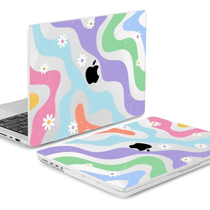 Mektron Case for M5 MacBook Pro 14 inch 2026 Model A3427 A3426 Fit 2025-2021 Model A3434 A3112 M4 A3112 A3401 A3185 M3 A2918 A2992 M2 A2779 M1 A2442 Cover, Colorful Wave - color: Colorful Wave