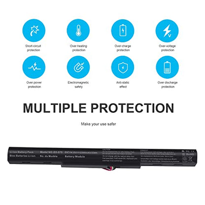 AS16A5K AS16A8K 4ICR19/66 Battery for Acer Aspire E5-523 E5-553 E5-576 E5-774G N16Q2 E5-576G E5-575G E5-475 F5-573 E5-575-52JF E5-575-33BM E5-575G-76YK E5-575-54SM E5-575G-57D4 E5-576-392H E5-575-54E8 - size: 10.35*1.56*0.85inch E5-575