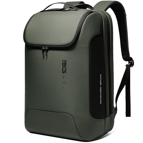 BANGE Men's Laptop Backpack for 17.3Inch Notebook,Airline Approved Travel Backpacks,Business High Tech Backpack with Water Bottle, Work Business Backpacks for Men and Women - color: Green, size: Without Lock+USB