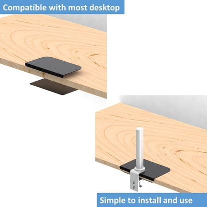 AEONS Steel Monitor Mount Reinforcement Plate for Thin, Glass and Other Fragile Tabletop, Steel Bracket Plate Fits Most Monitor Stand C Clamp Installation - style: Clamp Plates, Black