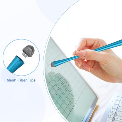 PATIKIL 5 Pcs Slim Waist Stylus Pens for Touch Screens, 2 in 1 High Sensitivity Universal Pen Capacitive Stylus for Phone Tablets Laptop Touch Screen Devices, Blue - color: Sky Blue