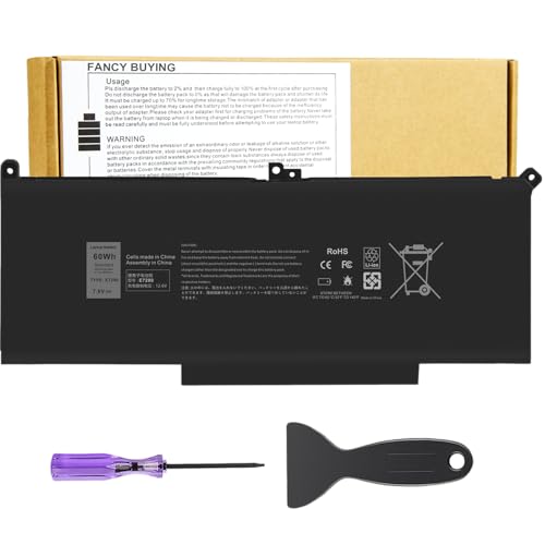 F3YGT 60Wh Laptop Battery for Dell Latitude 12 7000 7280 7290/13 7000 7380 7390 P29S002/14 7000 7480 7490 P28S P28S001 P73G P73G002 Series DM3WC 0DM3WC DM6WC 2X39G KG7VF V4940 451-BBYE 453-BBCF - size: 9.83*4.12*0.25inch