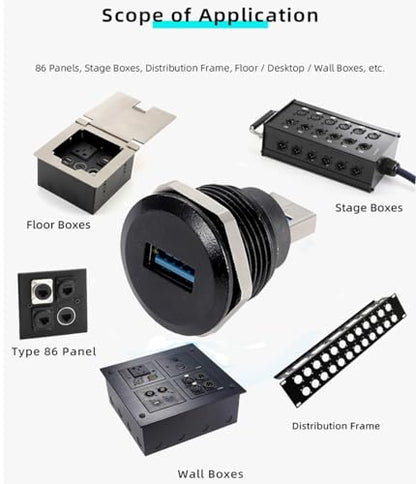 PENGLIN 2PCS USB 3.0 Connector, USB Male to Female Conversion Connector | 5Gbps High-speed Transfer,Bulkhead Pass-Through Design,Sturdy Zinc Alloy Shell,Universal USB Device Compatible - size: USB 3.0(2PCS)-Single port