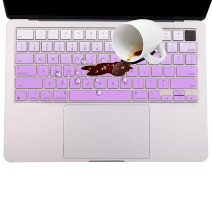 2 Pack Keyboard Cover for 2026 MacBook Neo 13" (Touch ID) & MacBook Pro 14"/16" M5-M1 Pro/Max, M5-M2 & MacBook Air 13"/15" M5-M1, Keyboard Protective Skin US Layout-Opurple - color: Ombrepurple+TPU