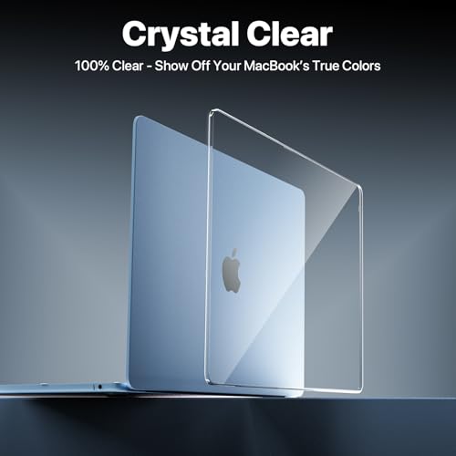Soonjet for MacBook Air 15 inch Case M5 M4 M3 M2 2026-2023 Mac Laptop Cover | Crystal Clear, Protective Hard Shell, Ultra Thin & Light, Anti Crack, Non Slip, Easy Snap on, Premium Sturdy Plastic - color: Crystal Clear