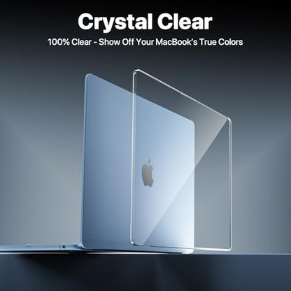 Soonjet for MacBook Air 15 inch Case M5 M4 M3 M2 2026-2023 Mac Laptop Cover | Crystal Clear, Protective Hard Shell, Ultra Thin & Light, Anti Crack, Non Slip, Easy Snap on, Premium Sturdy Plastic - color: Crystal Clear