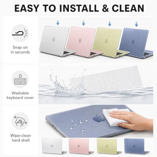 IMMOENUC Protective Case Set Compatible with 2026 MacBook Neo 13 Inch, Frosted Translucent Matte Hard Shell Cover with Keyboard Cover and Trackpad Film