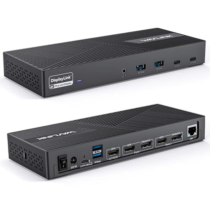 WAVLINK USB-C Triple Monitor Docking Station, 3 * 4K@60Hz for MacBook M1-M5/Neo & Windows – 100W PD, 3×HDMI/2×DisplayPort, 6x10Gbps USB Ports, Gigabit Ethernet, Ideal for Workstation & Home Offic