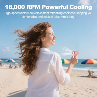 Portable Fan with Ice Cooling Plate,18000RPM High-Speed Rechargeable Mini Clip-on Fan with LED Display, Powerful Personal Fan for Travel, Outdoor & Office